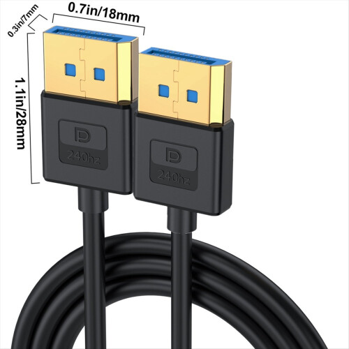 3.3ft Display Port 1.4 Extension Cable 90 Degree D 2