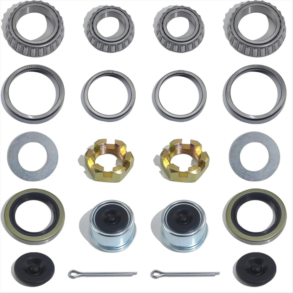 2 Sets 3500 Lb Boat Trailer Axle Bearing Kits, L68 4851489635575