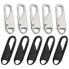 Metal Replacement Zipper (10 Pieces), Tabs for Zip