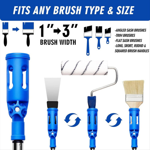 2Pc Paint Brush Extender for Walls Extension Pole 2
