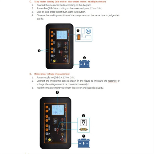 QDB-3A Automotive Ignition Coil Tester Idle Steppe 1