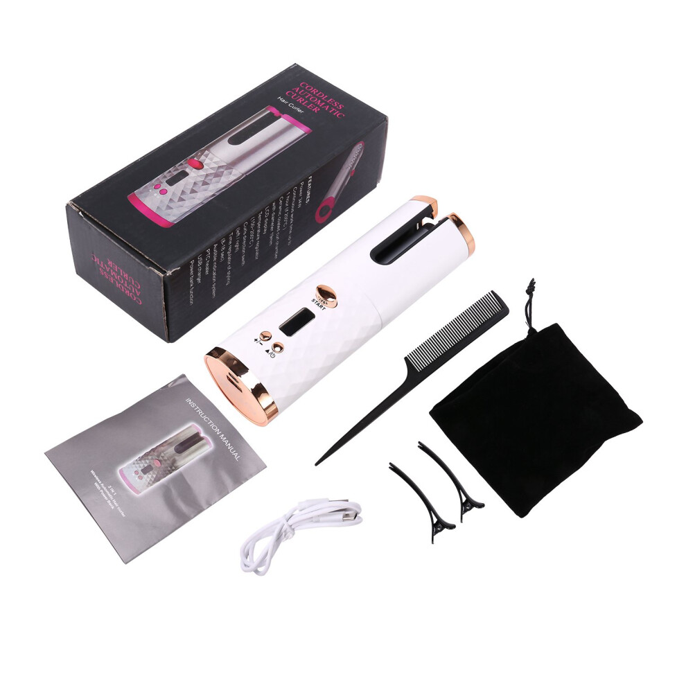 Melitt Cordless Auto Rotating Hair Curler Waver Curling Iron Wireless Lcd Ceramic Hair Machine Uk
