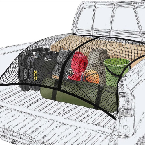 Highly Elastic Cargo Net for Pickup Truck Bed, Bed 2