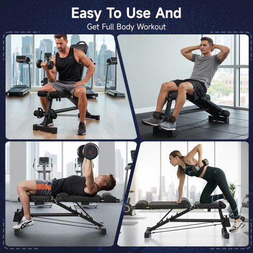 Living And Home Multifunctional Foldable Adjustable Workout Weight Bench 2