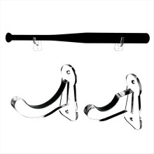 1 Pair Acrylic Baseball Wall Mounted Holder Bat Di