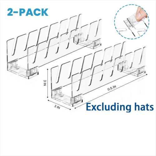 Hat Stand Organizer 2 Set Up to 14 Baseball Caps, 2
