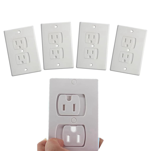 Self-Closing Socket Cover, White Safety Wall Elect 2