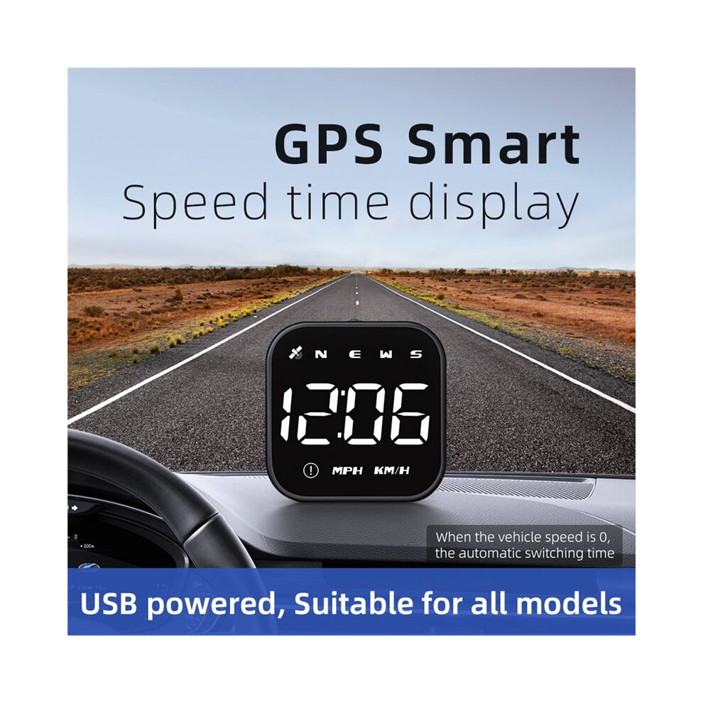 Hud Car Speedometer Timetable Speed Alarm Gps Head 4853858110409