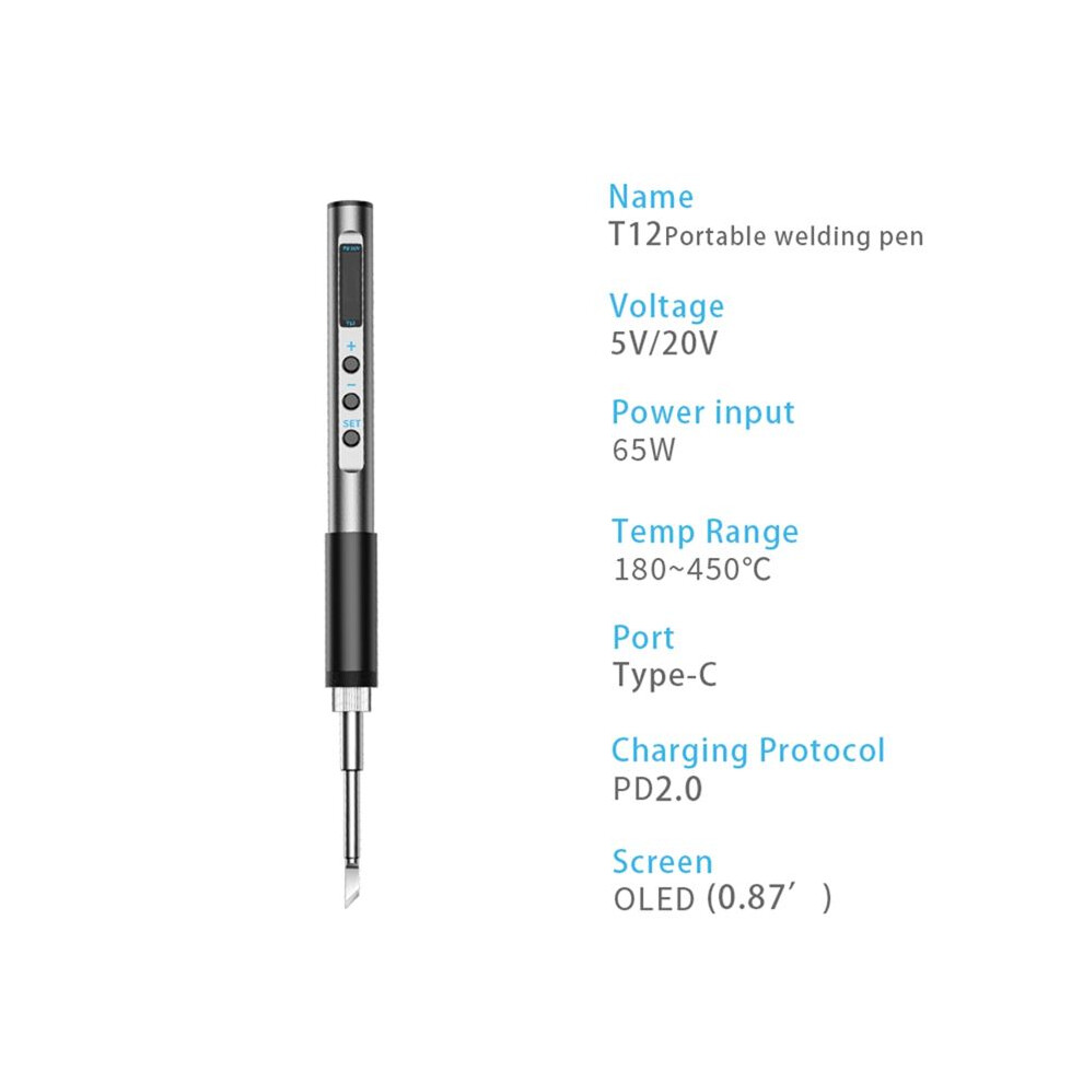 Pts100 T12 5-20V Pd65w Portable Electric Soldering 4853666914381