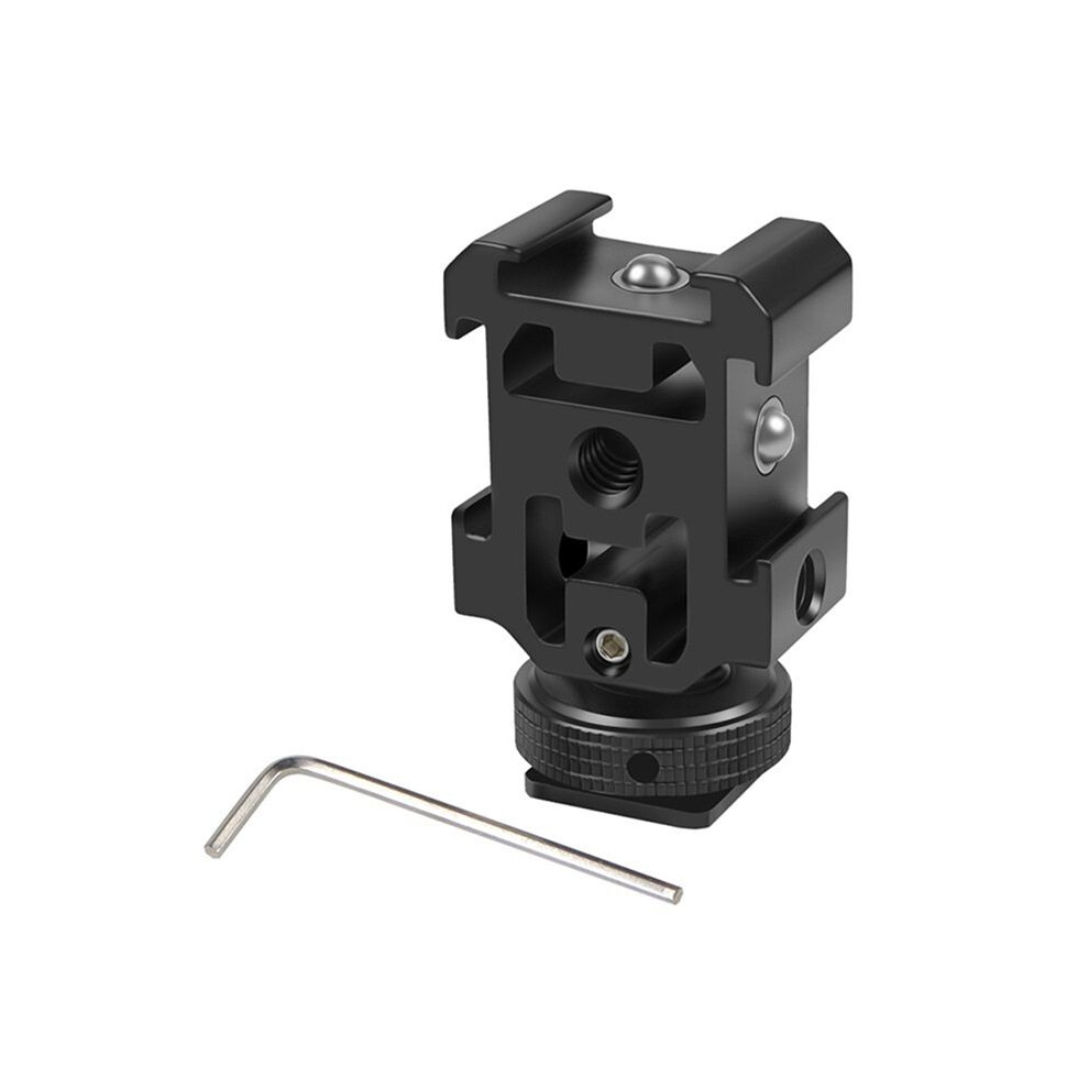 Triple Hot Shoe Mount Adapter Dual Screws Bracket 4853666913391