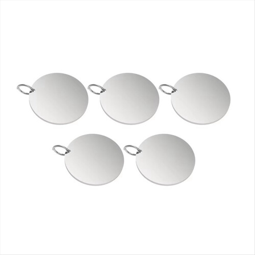 5pcs for H2D Round Stainless Steel Hangtags Laser