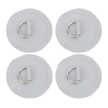 Set aus 4 grauen D-Ring-Runden PVC-Patches für aufblasbare Boote und Paddleboards