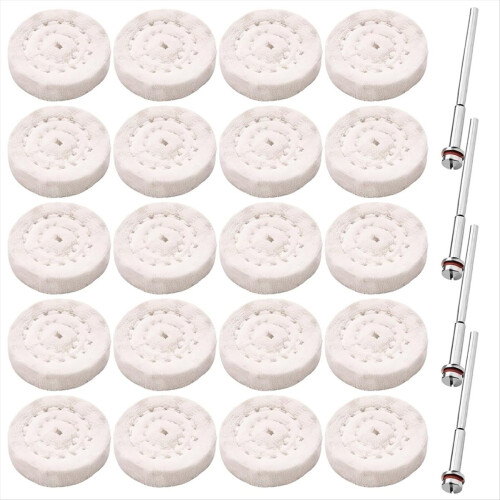 24-Piece Buffing Wheel Set, 25 mm Mini Cotton Poli 1