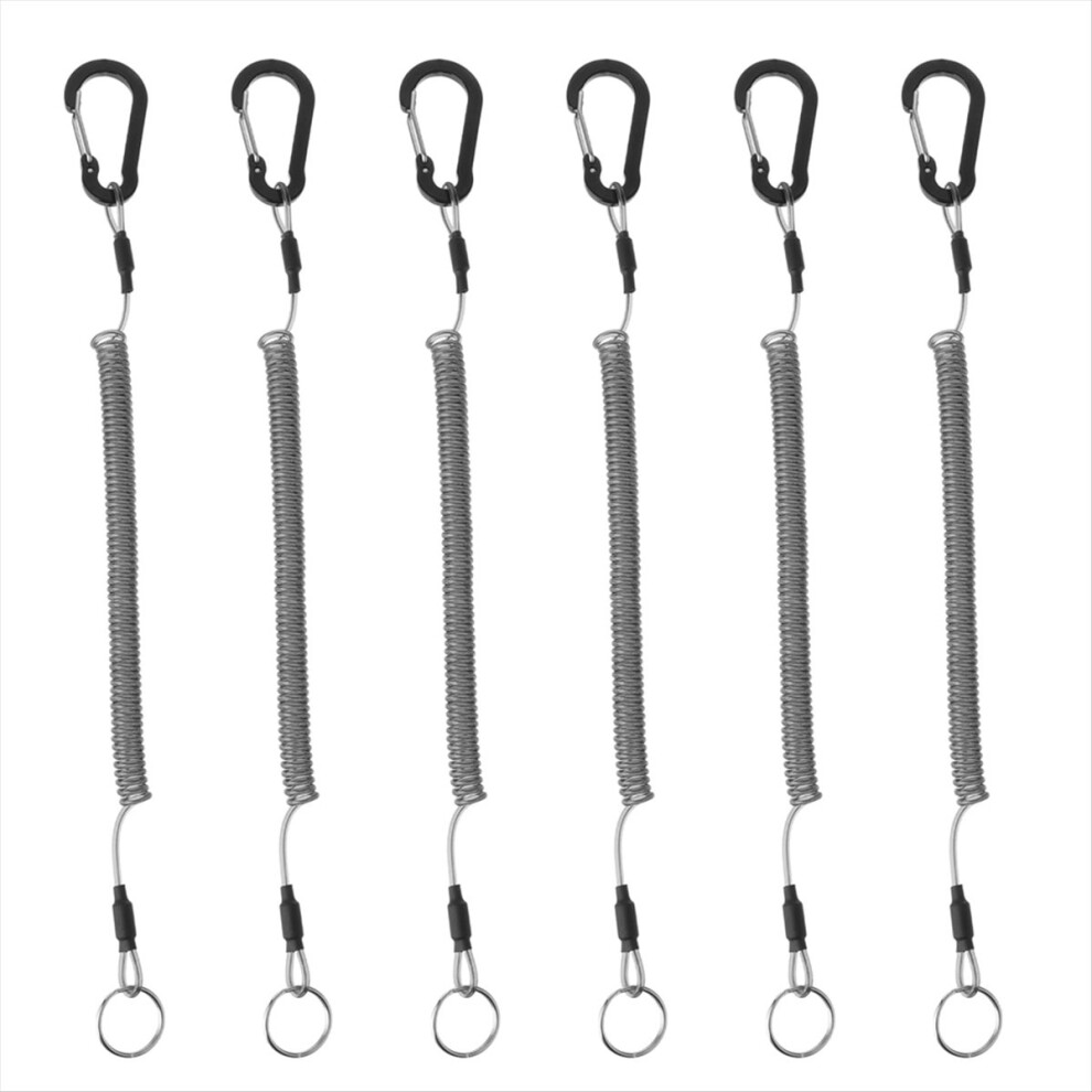 Safety Coiled Lanyard, 6 Pcs Fishing Lanyard Retra 4853666974477