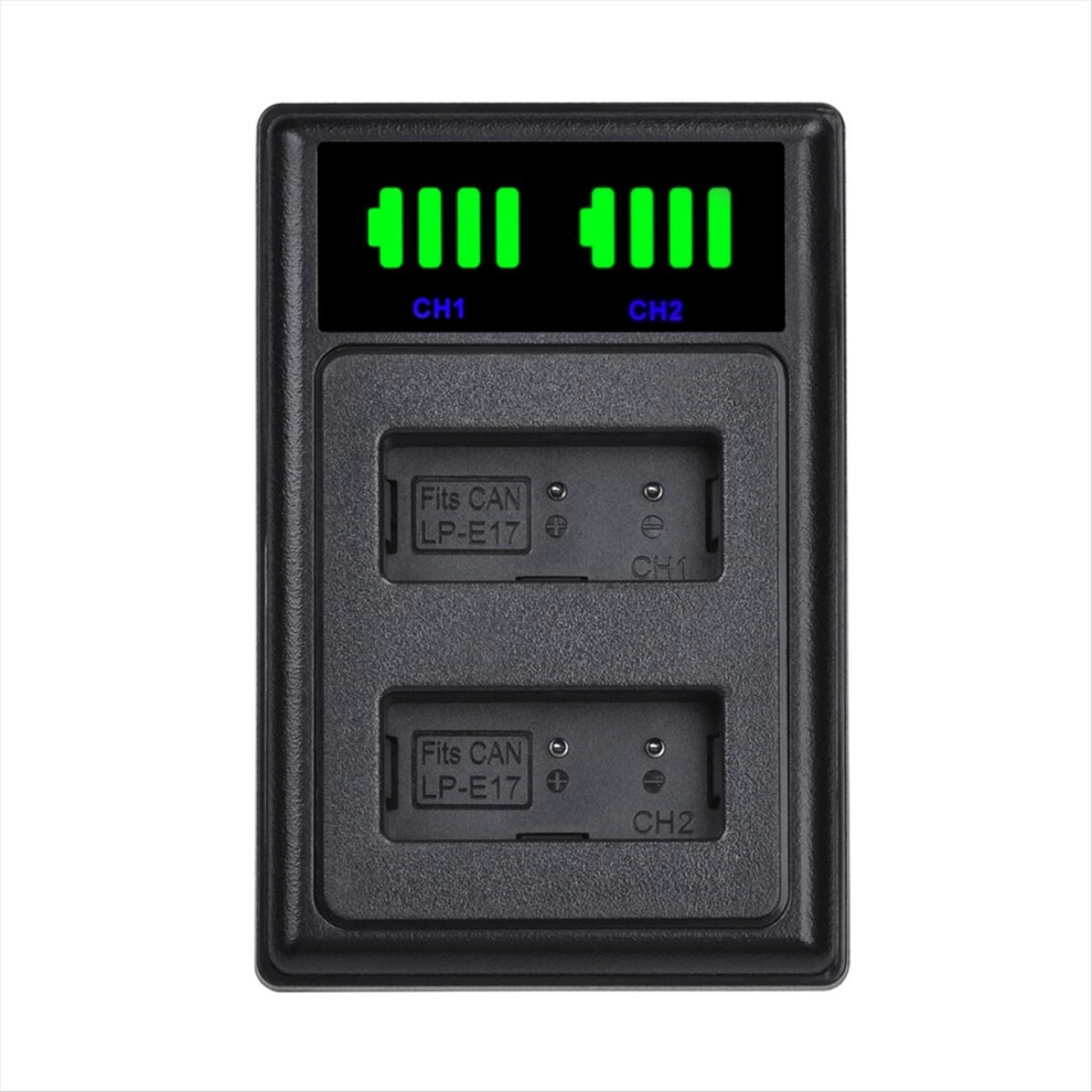 Lp E17 Lp-E17 Lcd Dual Battery Charger For 250D 20 4853666984896