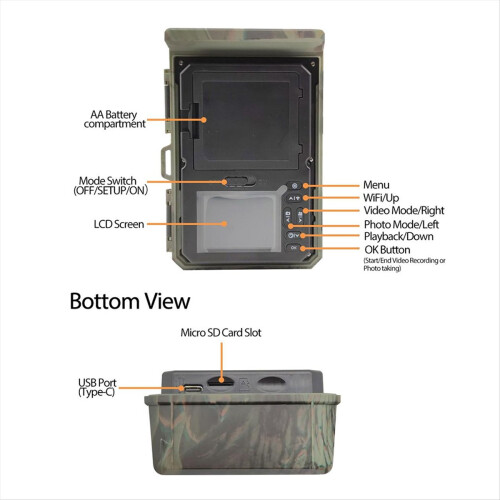 HC600A 1080P Solar Hunting Camera Outdoors IP65 Wa 2