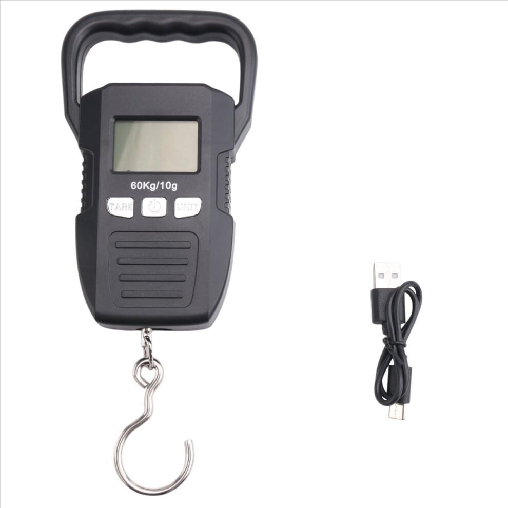 Photos - Tape Measure and Surveyor Tape Black 60Kg/10G LCD Digital Hanging Scale USB Recha