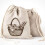 Linen Bread Bags -2 Pack Art Design Natural Unblea 3