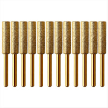 12PCS Diamond Coated Cylindrical Burr 5.5mm Chains
