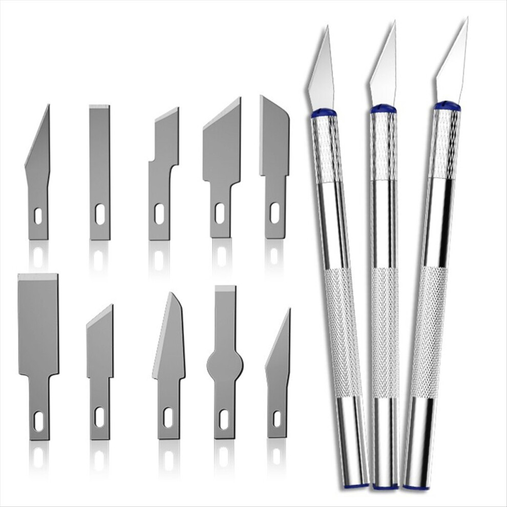 Melitt 13Pcs Ngraving Carving Knife Set High Carbon Steel Scalpel Set, Multifunctional Carving Cutter Pens