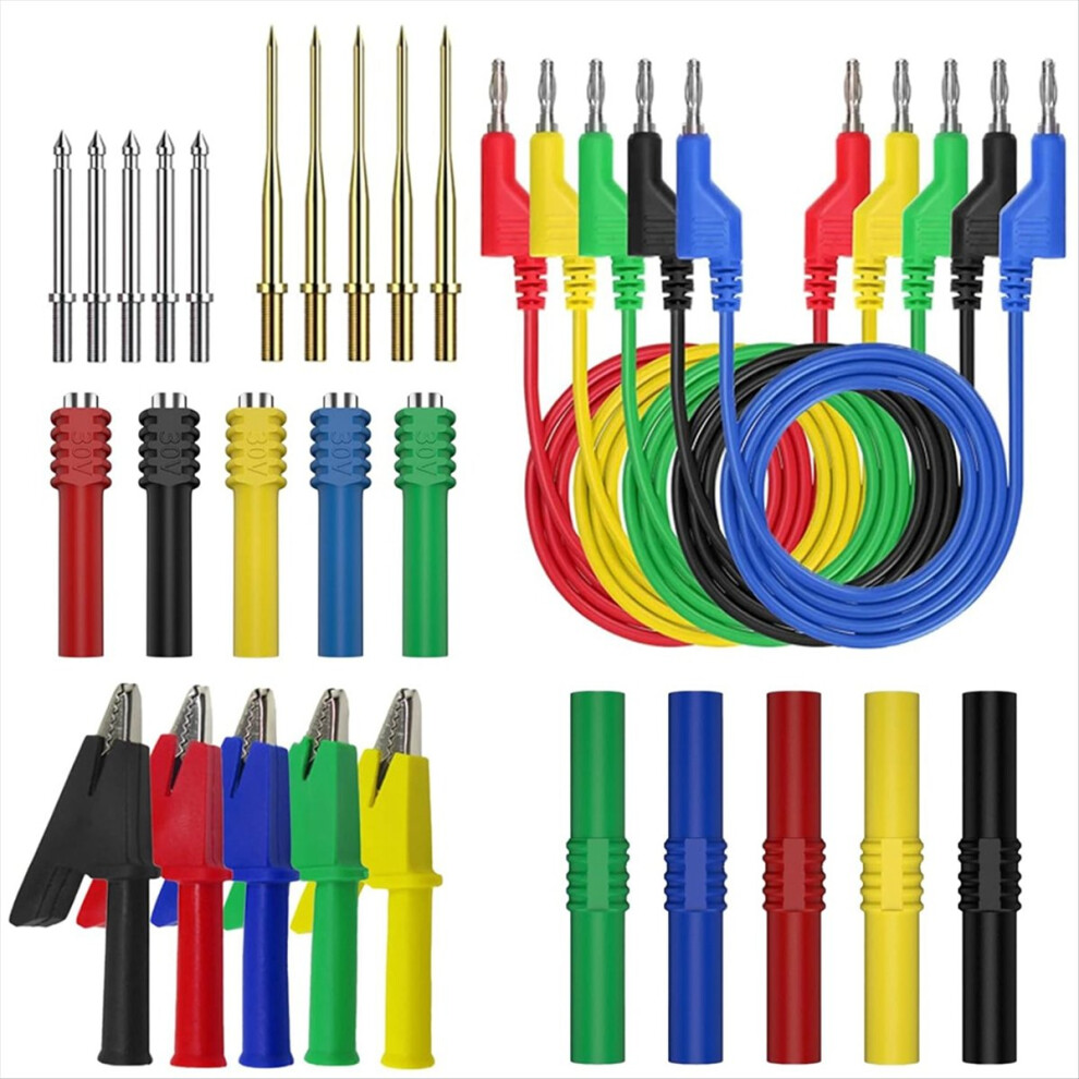 Banana Plug Silicone Test Leads Kit, 4Mm Stackable 4851489662830