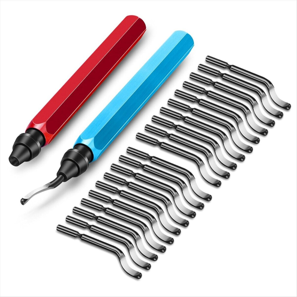 2Pcs Deburring Tool & 20Pcs Hss Blades, Burr Remov 4851489603529