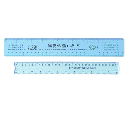 2pcs Ceramic Shrinkage Scale Set Plastic Soft Rule 2