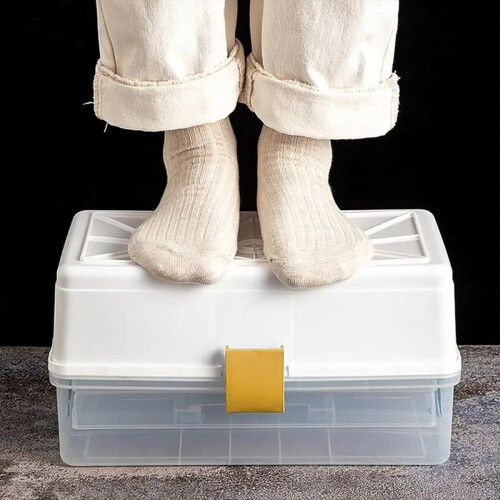 Small Tackle Box with 2 Tray Hardware Organizer Po 2