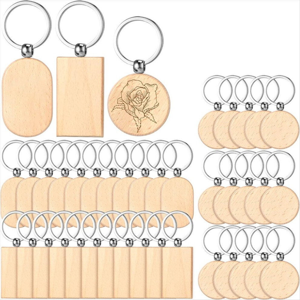 Photos - Other Hand Tools 48 Pcs Wooden Keychain Blanks Wood Engraving Key C