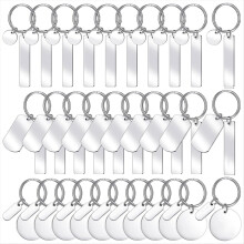 30Pcs Engravable Metal Keychain Stamping Blanks fo
