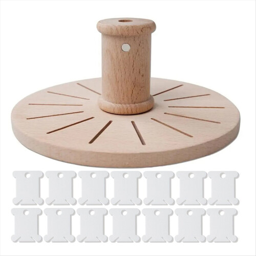 Bobbin Rack for Embroidery Round Wooden Floss Hold