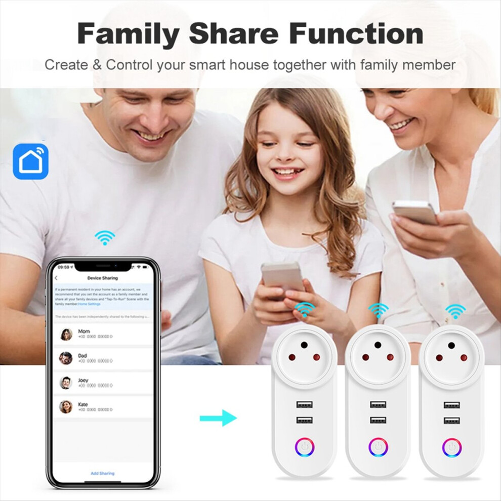 Israel Plug Tuya Smart Home 16A Wifi Power Socket 4851489699720