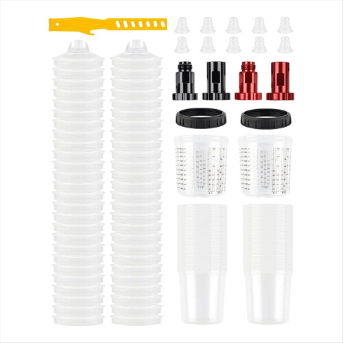 Paint Mixing Cup System 20 Oz-50 Cups with Lids,2