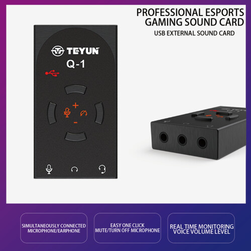 Q1 Game Sound Card USB7.1 Audio 3.5mm Mic Adapter 2