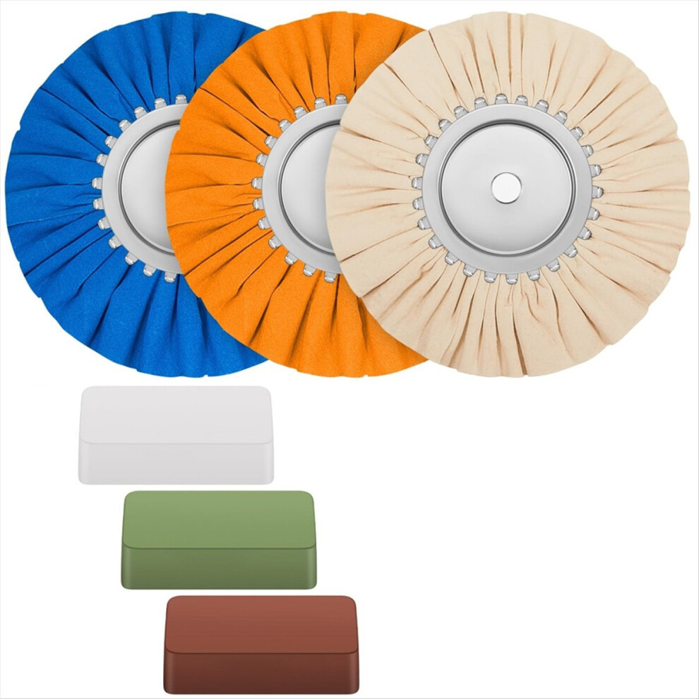 6Pcs 8Inch Airway Buffing Wheel Aluminum Polishing 4851489649800