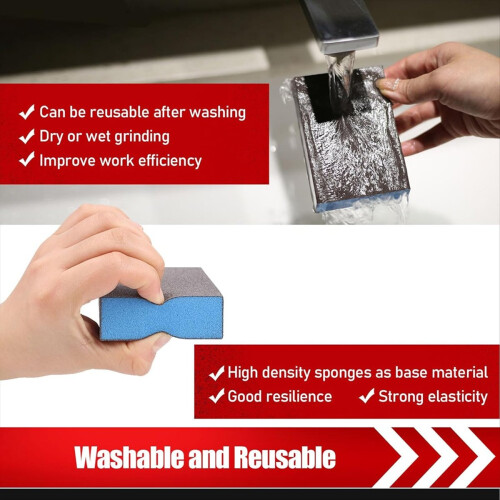 10Pcs Sanding Sponge, Washable and Reusable Block 2