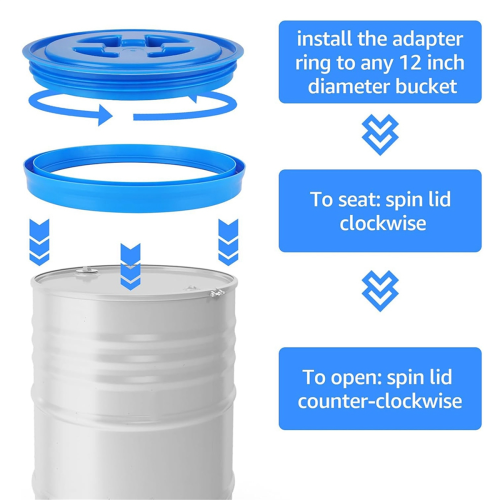 2 Pieces 5 Gallon Leak-Proof Bucket Lid Plastic St 2