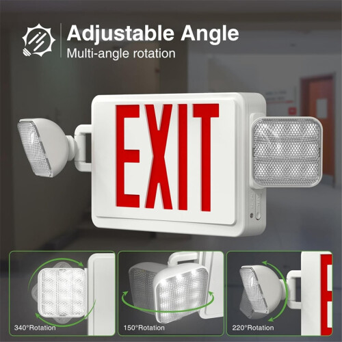 LED Exit Sign with Emergency Lights,Adjustable Lig 2