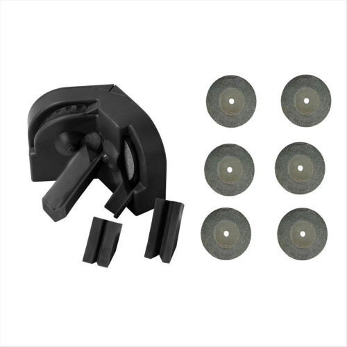 Black Multi-Functional Drill Bit Sharpener Tool with 6 Pcs Grinding Wheels