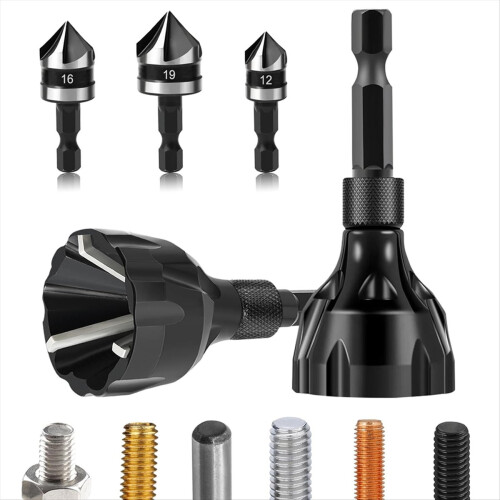 5Pcs Chamfering Drill Bit,Remove Burr Tools Quick 1