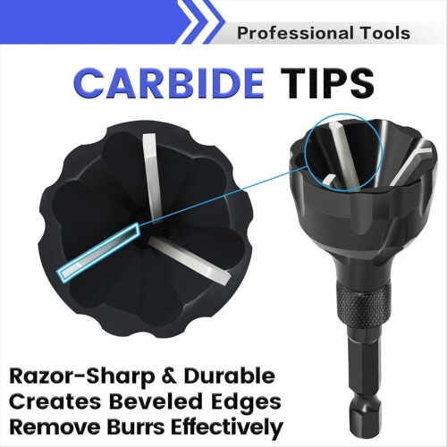 5Pcs Chamfering Drill Bit,Remove Burr Tools Quick 2