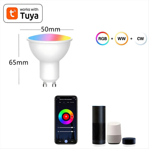 Tuya WiFi GU10 Smart LED Light Bulb Dimmable 6W 22 2