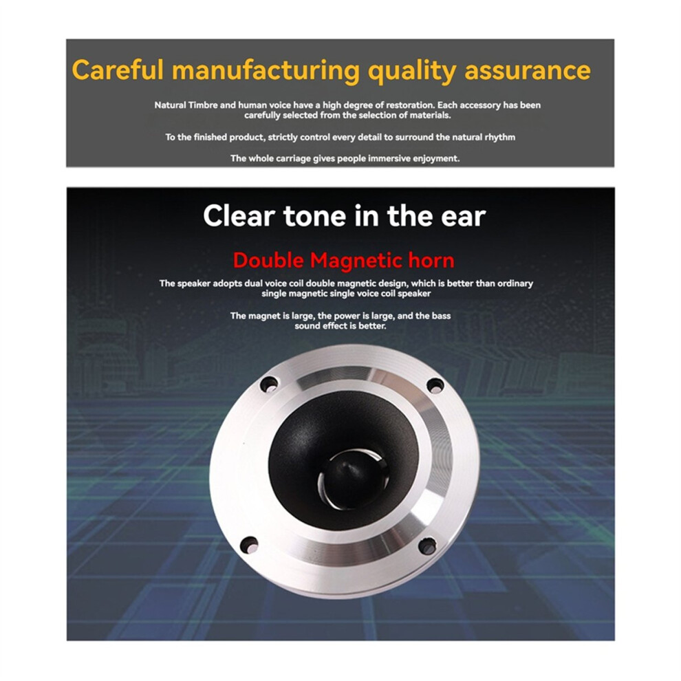 Tweeter Speaker, 4 Ohm 150W, Professional Treble Horn For Car Audio Modification 4852926741248