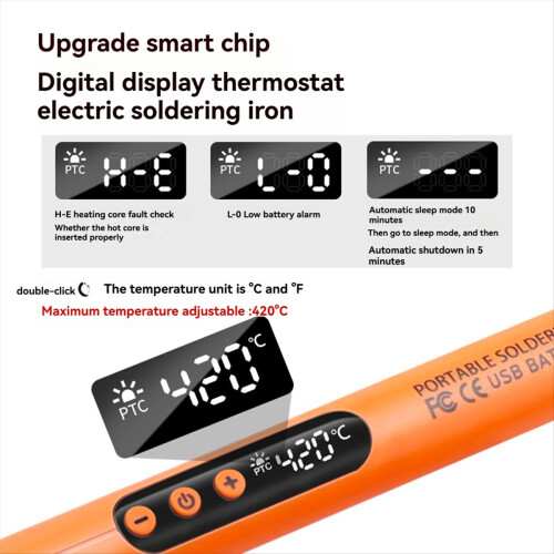 Cordless USB Digital Soldering Iron Adjustable Tem 2
