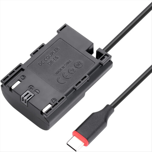 LP-E6 LP-E6NH USB Type-C Dummy Battery Power Adapt 2