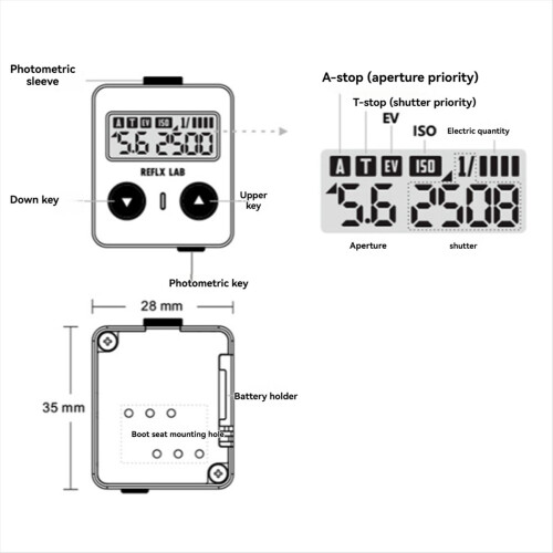 Light-Meter Photometer Single Reverse for Reflx Lab Rangefinder Camera Light Meter Silver 2