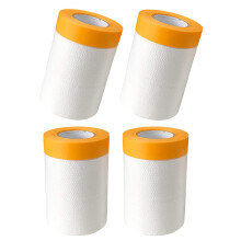 4 Pcs Plastic Dust Sheets Roll 0.55 x 20M Pre-Tape