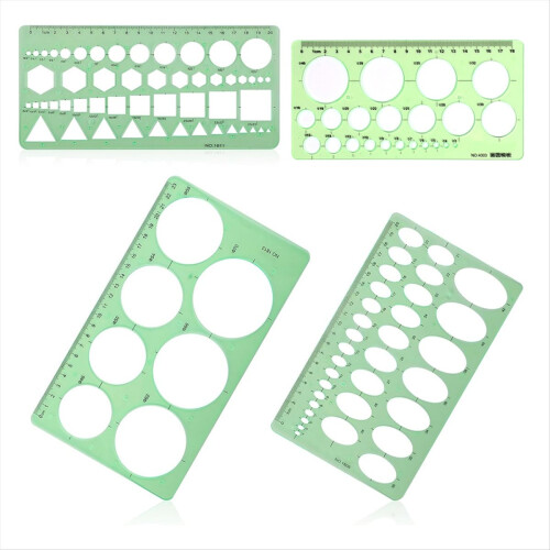 4pcs Circle Template for Drawing, Drafting Tool Ge