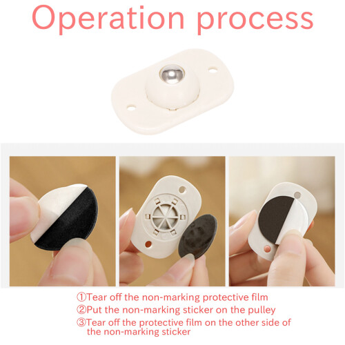 20 Pcs Self Adhesive Swivel Caster Stainless Steel 2