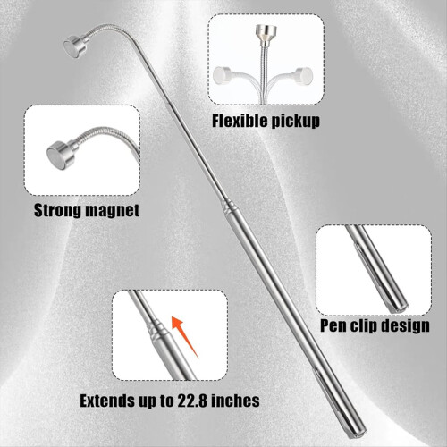 2 Piece 5lb Flexible Magnetic Pickup Tool Set, Tel 2